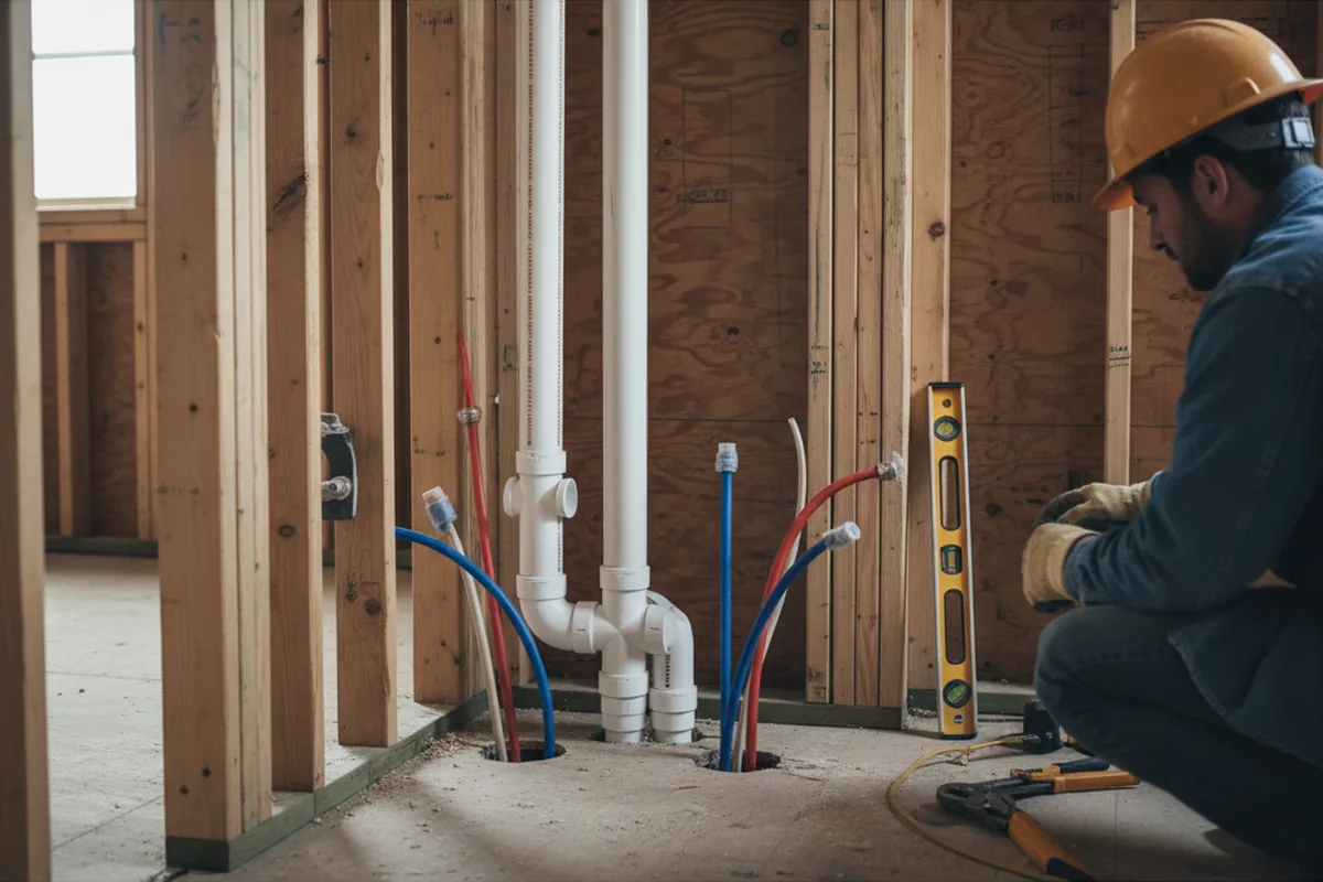 Drain and supply rough-in during Garbage Disposal Repair in Reynoldsburg